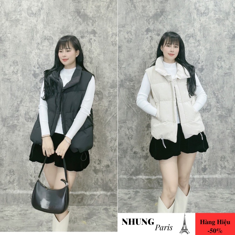 Áo phao gile nữ hàng Quảng Châu FULL SIZE đến 70kg c chất nhẹ siêu PHỒNG siêu DÀY DẶN, áo khoác phao gile đẹp