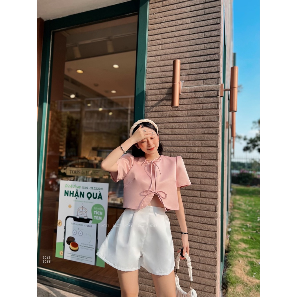 SP009065-Áo tafta nơ