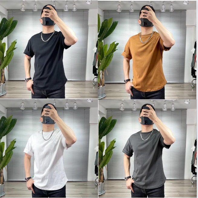 Ảnh thật + video - Áo Phông Trơn Basic ccoor tròn đuôi tôm cao cấp - Áo phông trơn