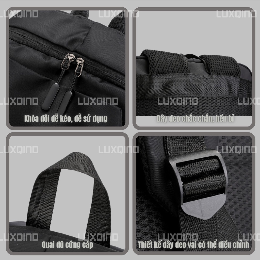 Balo nam thời trang chống thấm nước có ngăn chống sốc unisex laptop đi học đẹp hàn quốc LuxQìnd Fashion