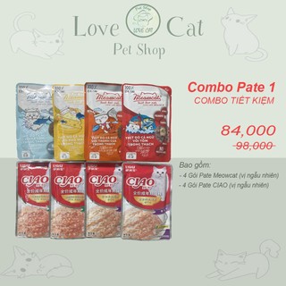 Combo Pate cho mèo mix đủ vị thức ăn ướt, Combo tiết kiệm thỏa sức lựa chọn
