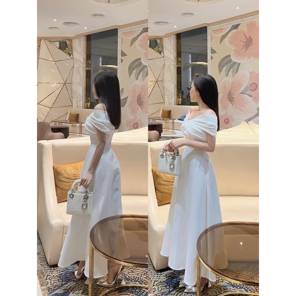 Váy trễ vai dự tiệc sang chảnh