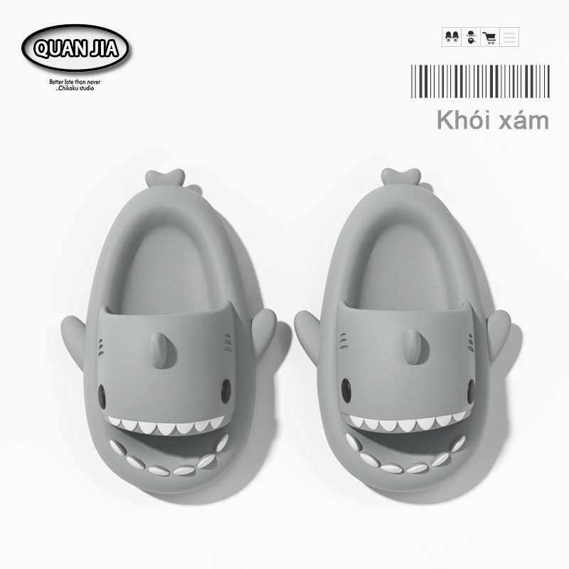 Dép đi trong nhà / ngoài trời Dép cá mập  đáng yêu chống trượt 2023 mới dành cho nam và nữ QUAN JIA