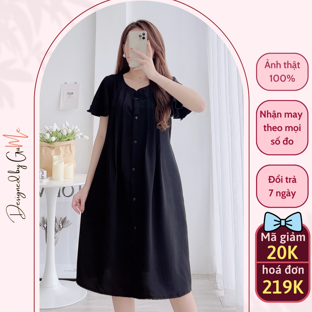 Váy Bầu Thiết Kế Bigsize Gume Đầm Bầu Công Sở Tiểu Thư Dáng Suông Xếp Ly Vải Sạn Lụa Mềm Mịn Mặc Đi Làm Đi Chơi MB252