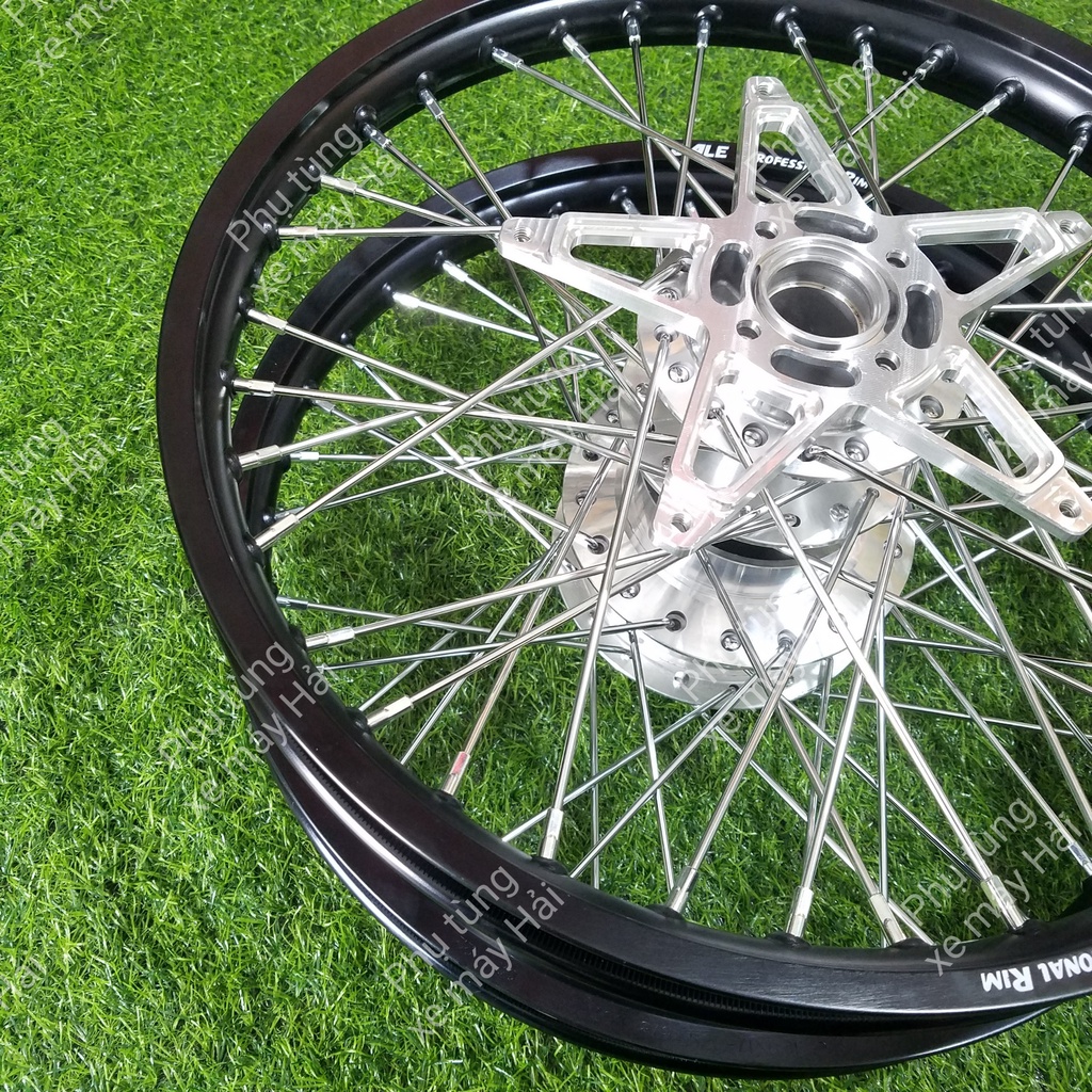 Bánh căm dành cho raiderf150 đùm mạ crom căm mạ crom niềng nhôm dale đen kèm lòng đĩa cnc lắp như zin cho raider