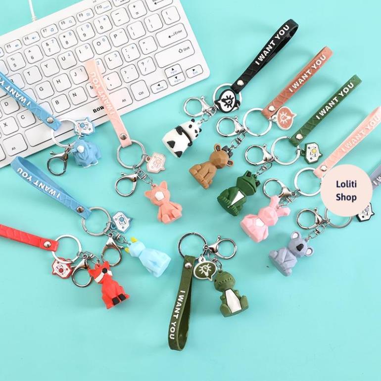 Móc khóa hình thú cao cấp móc cài balo chìa khóa thời trang LOLITI MK641