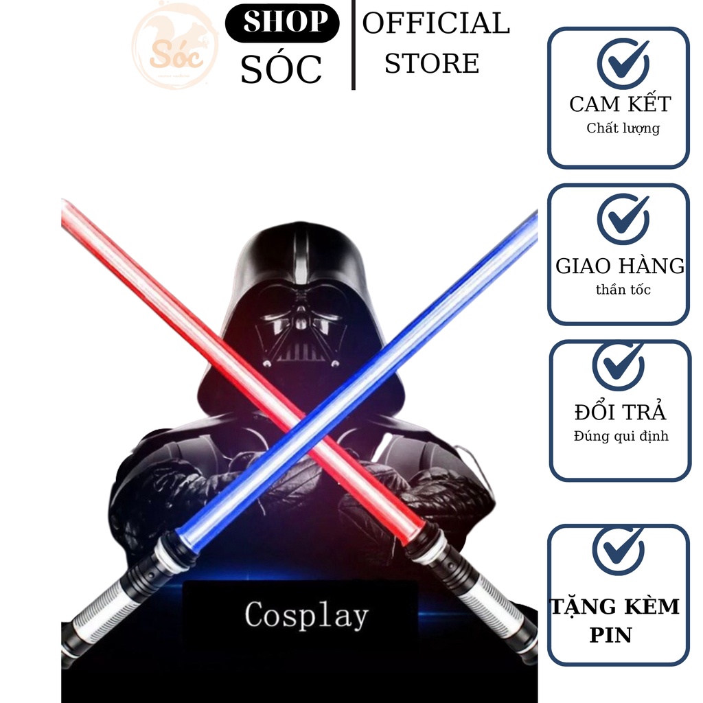 Sét 2 Gậy Phát Sáng Đồ Chơi Trẻ Em Gậy Pin Phát Sáng Kích Thước 67cm Đồ Chơi Gậy Ống LED - Kiếm Ánh 