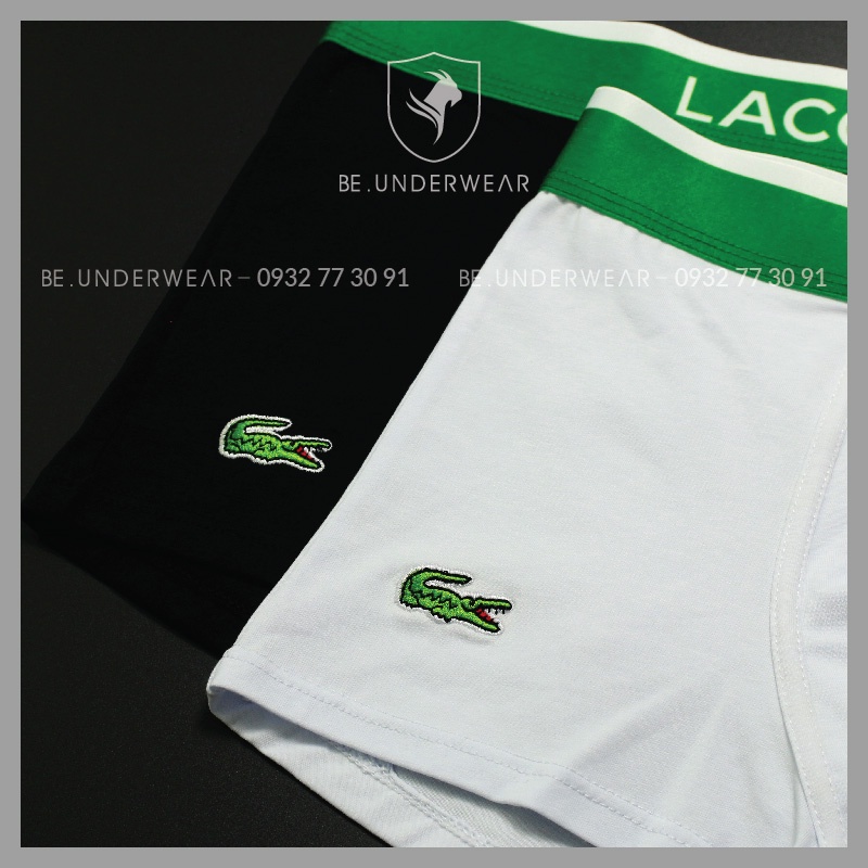 Combo 3 quần sịp nam boxer full box Be Underwear màu trắng, xanh lá, đen BLA1CB
