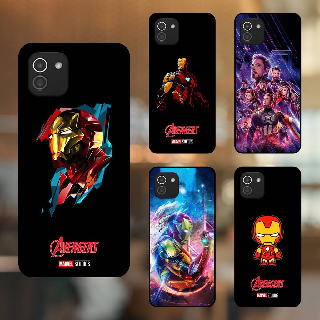 Ốp lưng điện thoại Samsung A03 viền đen Iron Man Người Sắt Marvel Avengers