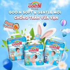 Tã/ bỉm quần goon soft & gentle m58/l52/xl/50/xxl48
