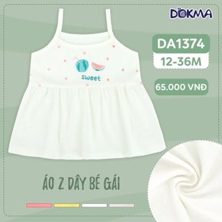 Áo 2 dây bé gái Dokma chất cotton thấm hút mồ hôi  DA1374