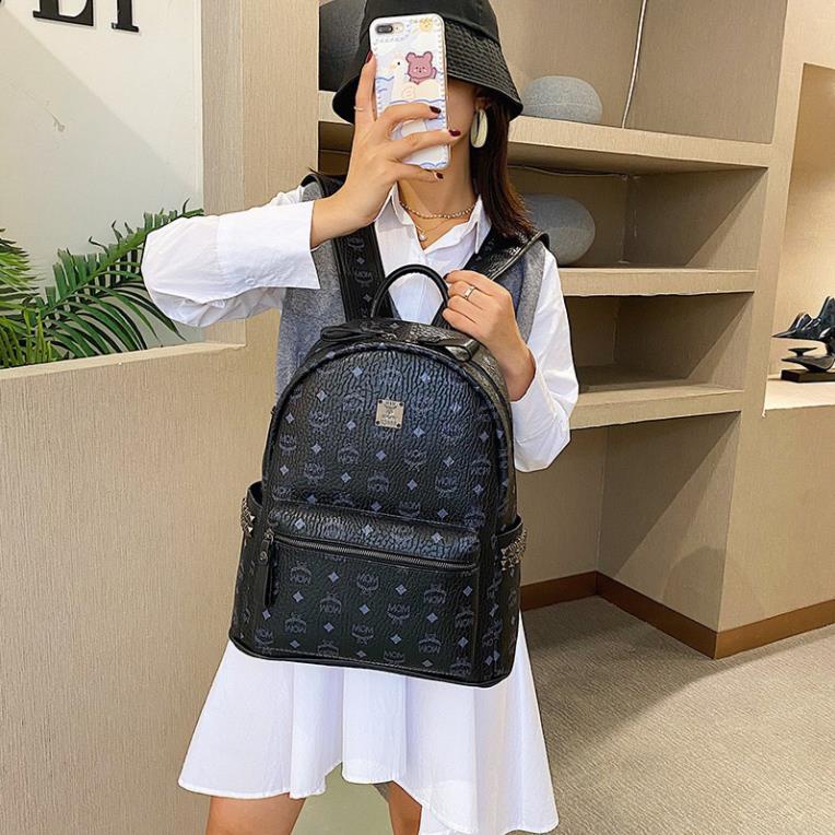 Balo Da Thời Trang Nam Nữ M-0-M Balo da PU Chống nước Cao Cấp 40cm  đựng a4 sách vở