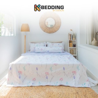 Bộ ga giường MicroTencel Tím phối Trắng K-Bedding KMTP108 (4 món)