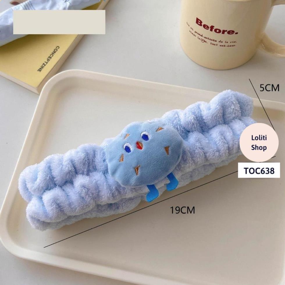 Băng đô rửa mặt, dây đeo cổ tay hoạt hình phong cách Hàn Quốc dễ thương cho nam và nữ LOLITI TOC638