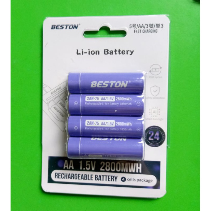 Pin Sạc AA 1.5v 2800mWh Beston Cao Cấp Công Nghệ Lithium Dùng Cho Điều Khiển , Máy Đo Huyết Áp , Đồ Chơi ...