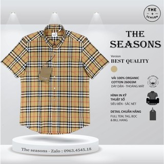Áo sơ mi burberry unisex v1 basic , áo sơ mi bbr logo london túi sọc kẻ vàng nam nữ unisex the.sesons