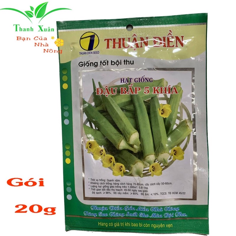 Hạt Giống Đậu Bắp 5 Khía gói 20g
