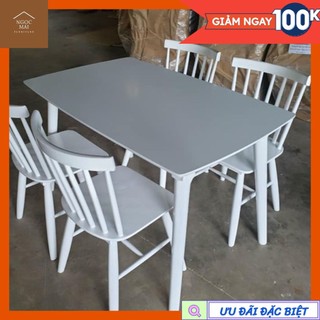 Bộ bàn ăn 4 ghế gỗ tự nhiên - hàng xuất khẩu loại 1 bảo hành chính hãng