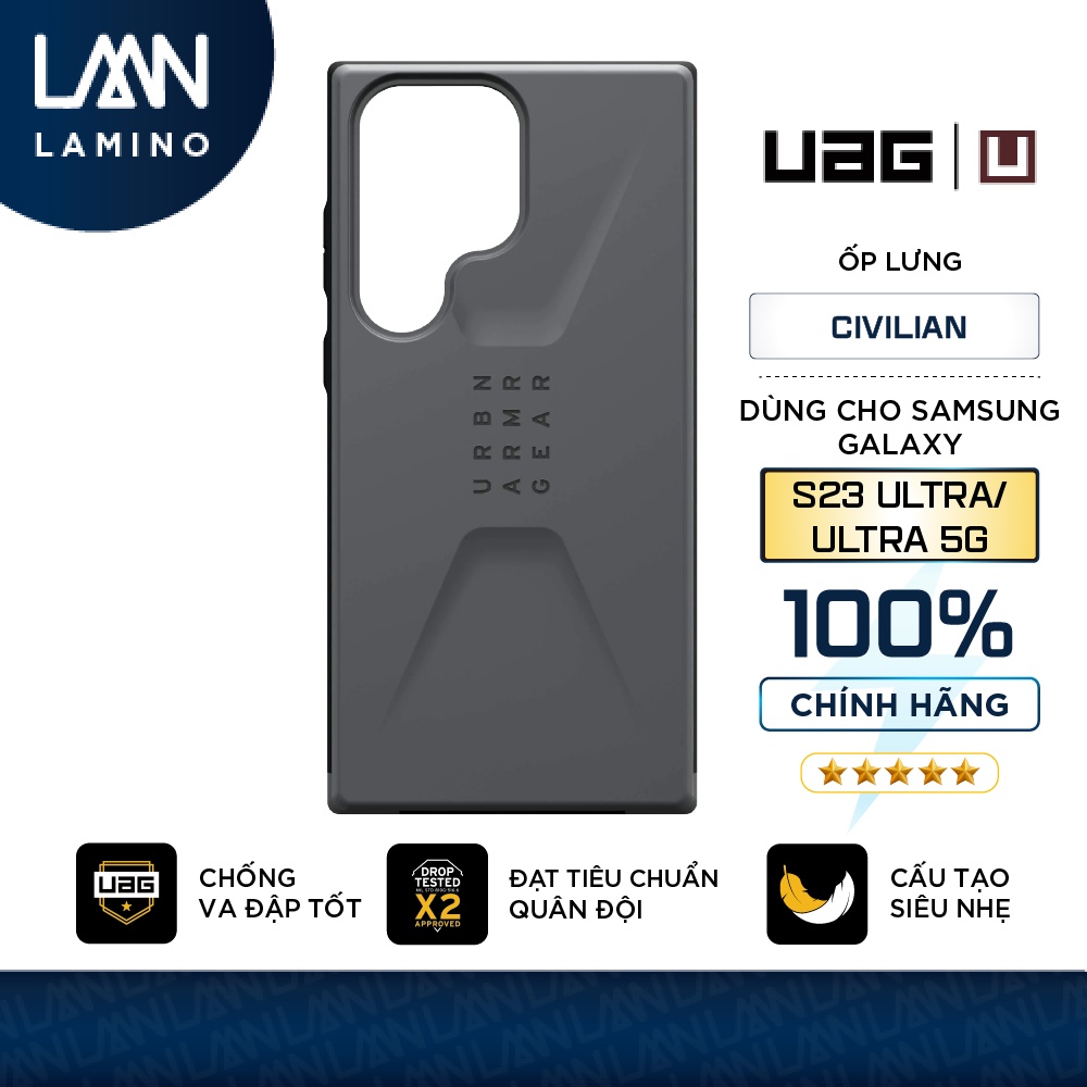 Ốp lưng UAG Civilian cho Samsung Galaxy S23 Ultra/S23 Ultra 5G  LAMINO