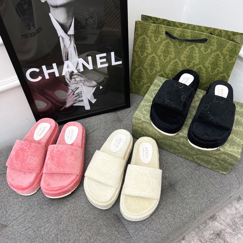 Dép Nhung Đế Độn Gu.cci Siêu Hot Fullbox