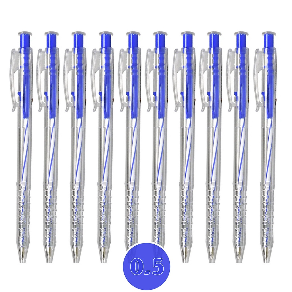 Bút Bi Thiên Long TL-027 - Bút Bi Xanh Đen Đỏ Ngòi Nhỏ 0.5mm - Hàng Loại I