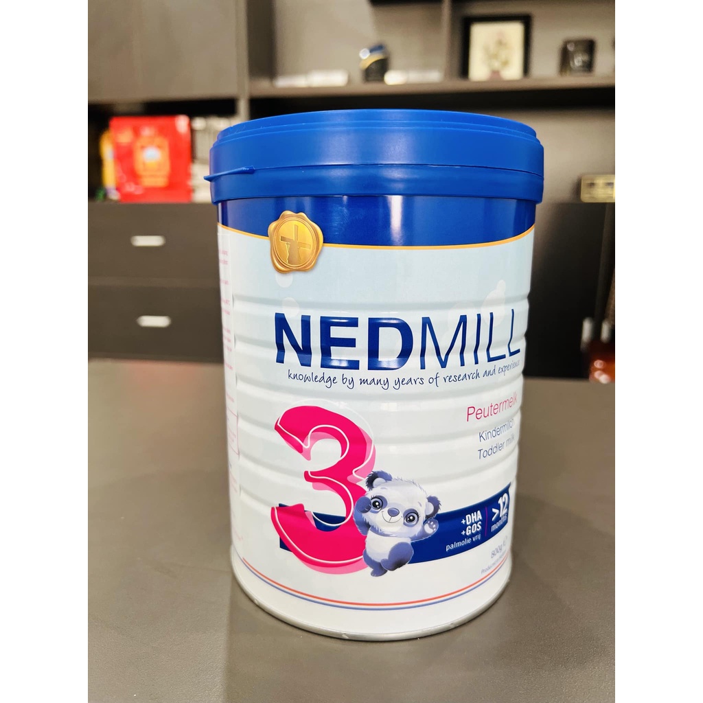 [800g] Sữa bột công thức ăn dặm dành cho trẻ trên 12 tháng Nedmill 3 Hà Lan giúp tăng cân, đề kháng, phát triển trí não