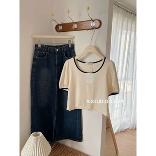 Áo pull croptop tay bồng (3036)
