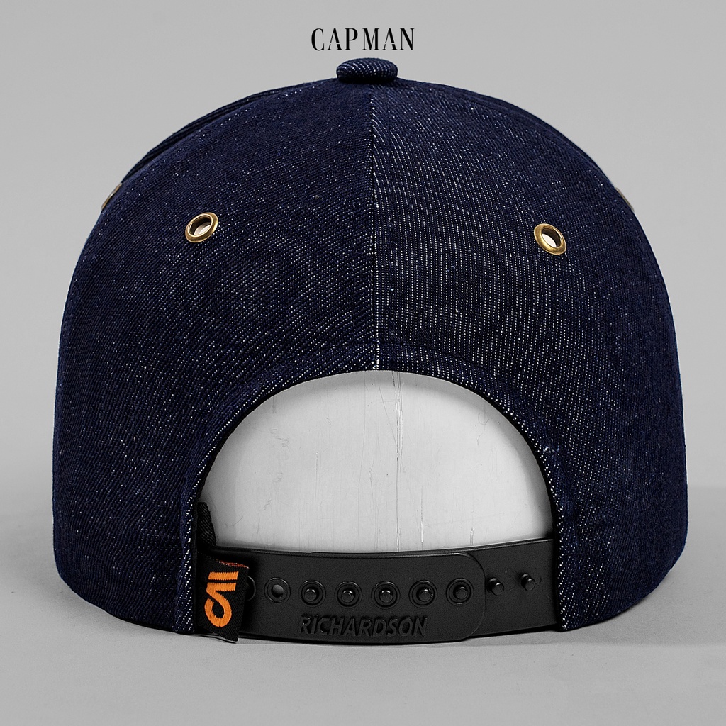 Mũ snapback lưỡi ngang CAPMAN chất jean denim CM58