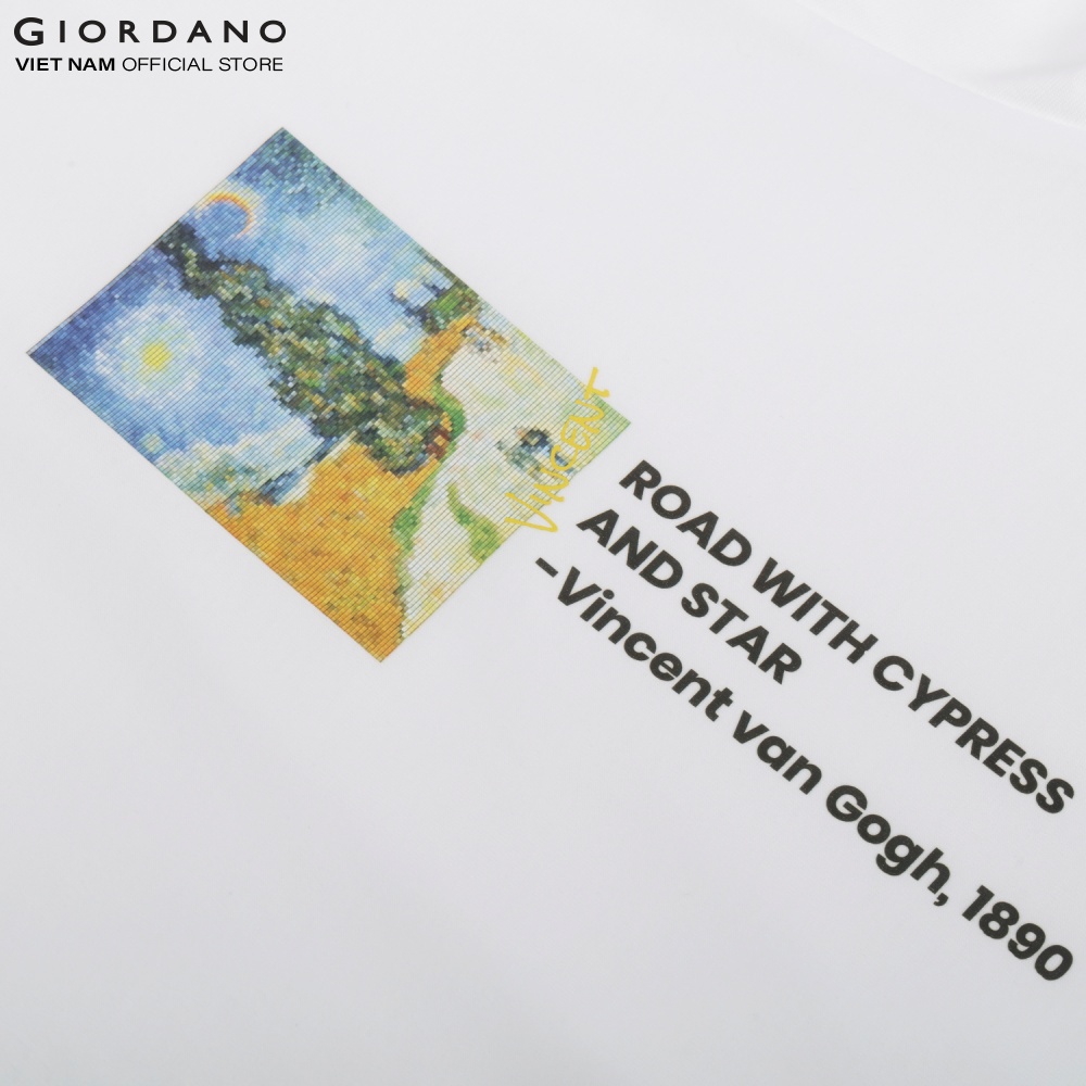 Áo Thun Nam Ngắn Tay In Hình Van Gough Print Tee Giordano 01093310