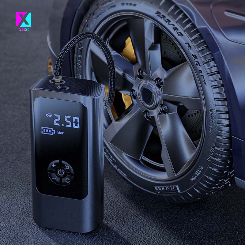 Máy bơm lốp xe hơi không dây XMSJ màn hình kỹ thuật số thông minh có đèn LED 12V tiện lợi