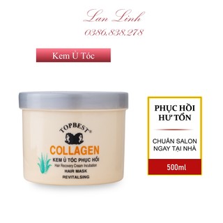 Kem ủ tóc - hấp tóc - xả tóc phục hồi tóc hư tổn topbest collagen 500ml