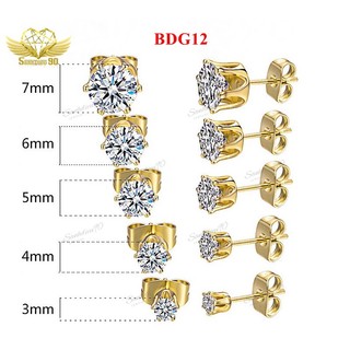 Bông Tai Titan đính 1 hạt đá siêu sang