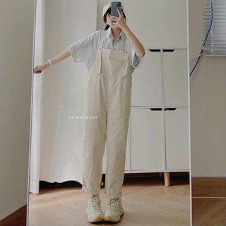 Quần Yếm Kaki Nữ JEMCLOSET Phối Túi Hộp Trước Ngực FHU 7198