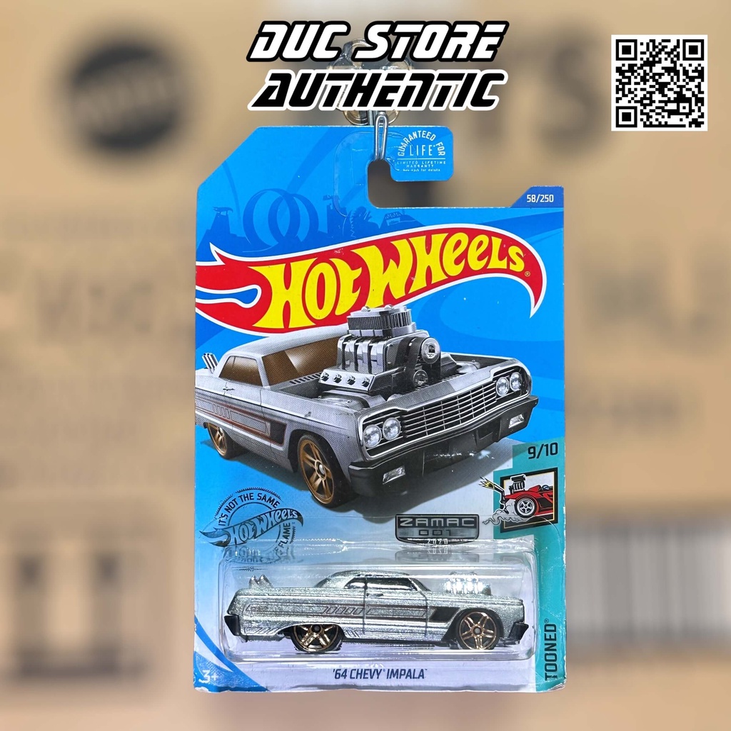 Ducstore.vn Xe mô hình GHG33 Hot Wheels 64 Chevy Impala - Walmart Exclusive - ZAMAC