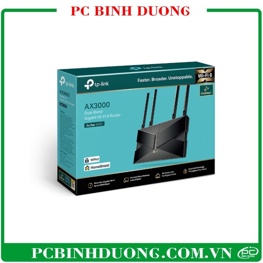 Thiết bị phát Router Wi-Fi tplink Băng Tần Kép AX3000 Archer AX53