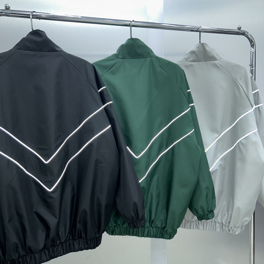 Áo khoác dù Fafic studio cổ bẻ 2 sọc phản quang tem cao su áo Jacket dù 2 lớp chính hãng Fafic studio
