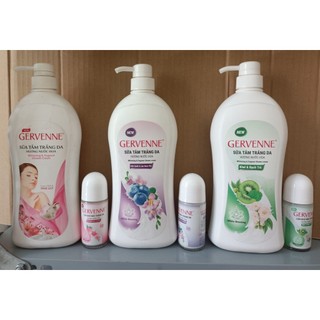 (Đủ mùi) Gervenne - Sữa tắm trắng gervenne 900g tặng lăn 50ml