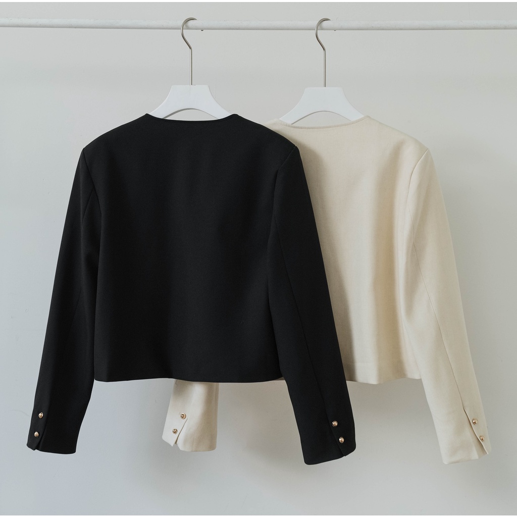 Áo khoác vest cổ tròn túi chìm phối nút trơn 3 màu LENCLOTHING 9563 | BigBuy360 - bigbuy360.vn