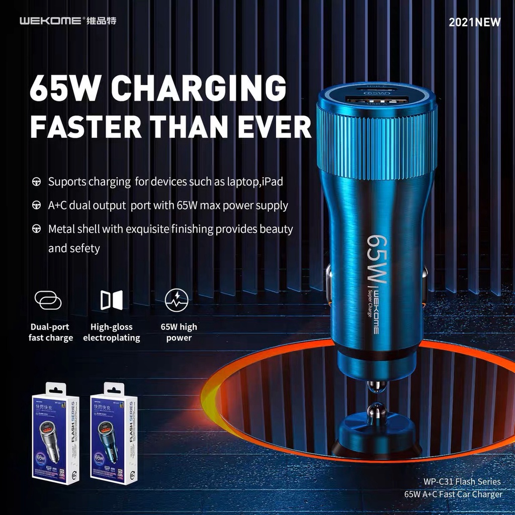 Tẩu Sạc nhanh ô tô WP- C31 65W chuyên dụng ô tô