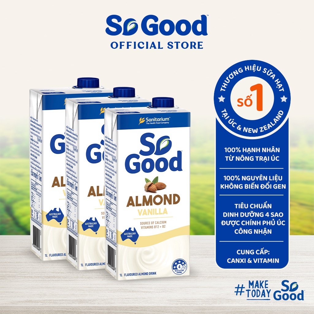 🍶🌱 SỮA HẠT HẠNH NHÂN HƯƠN VANI SO GOOD ÚC T5/2023🍶🌱