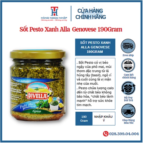 Sốt Pesto Xanh - Alla Genovese Chuyên Dùng Cho Pasta 190Gr Divella Nhập Khẩu Ý [Date 11/2025]