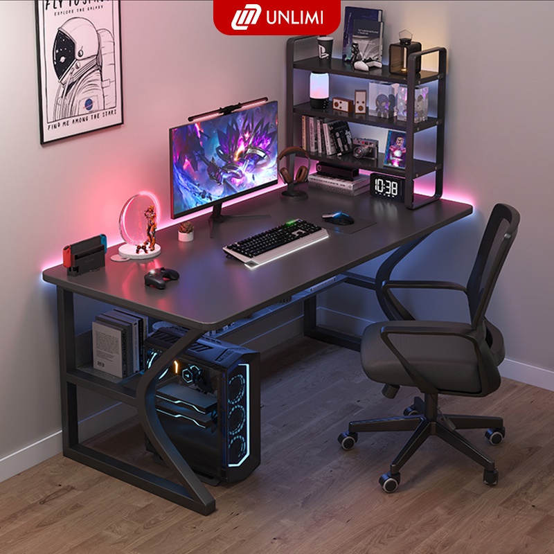 Bàn gaming chữ K phong cách hiện đại khung thép chống ghỉ phủ sơn tĩnh điện thương hiệu Unlimi - GM67