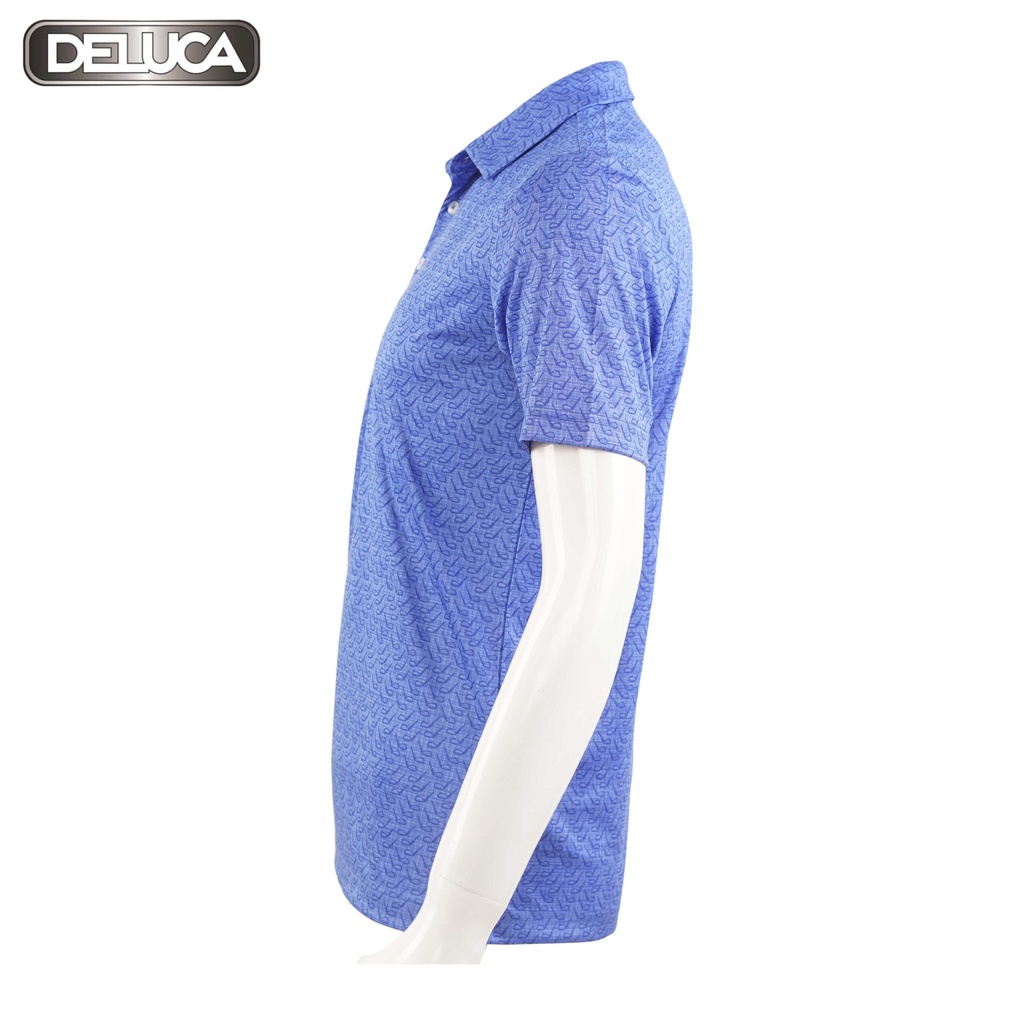 Áo Polo Shirt MS07-DELUCA, Họa Tiết Hình Gậy Golf Màu Xanh, Áo Thun Chơi Golf Có Cổ Màu Xanh