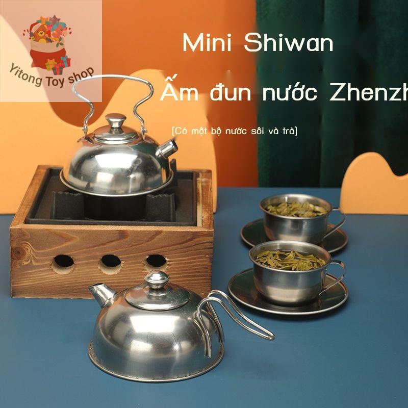 Nhà bếp mini lưới đỏ unisex cô gái ấm đun nước thật nấu ấm trà nhỏ bằng thép không gỉ bộ ấm trà đồ dùng nhà bếp