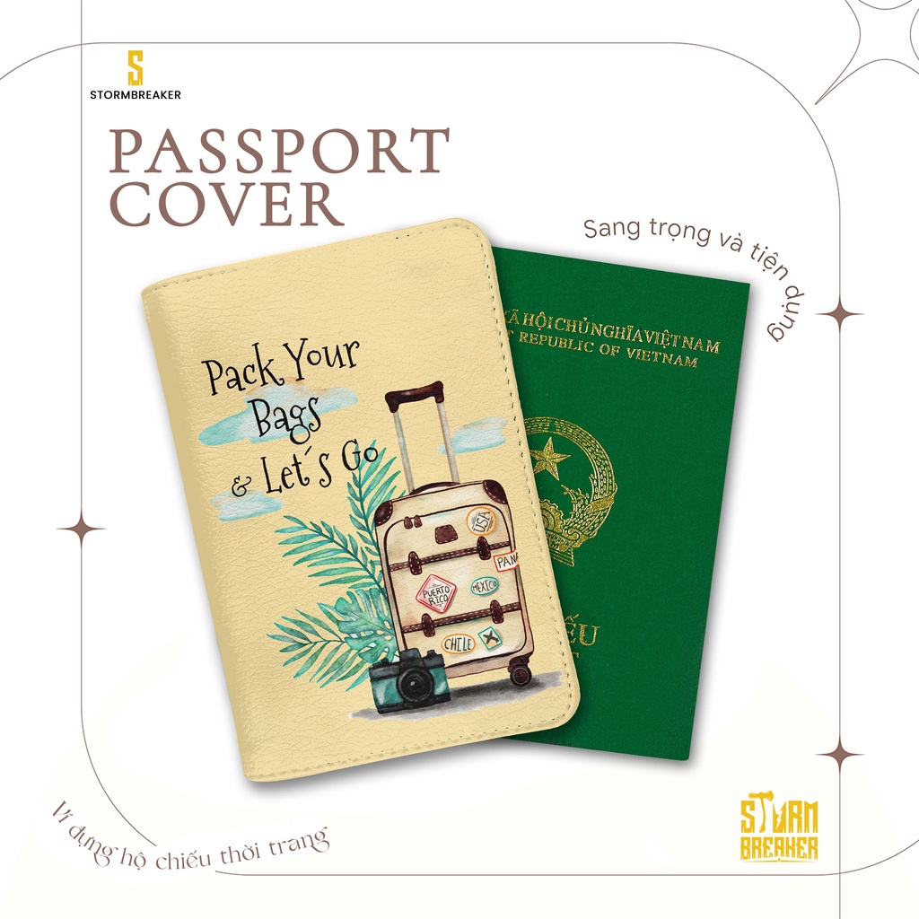 Bao Da Hộ Chiếu / Ví Đựng Passport Du Lịch Nam - Nữ ( in tên cá nhân ) Pack Your Bags - TAT008 STORMBREAKER