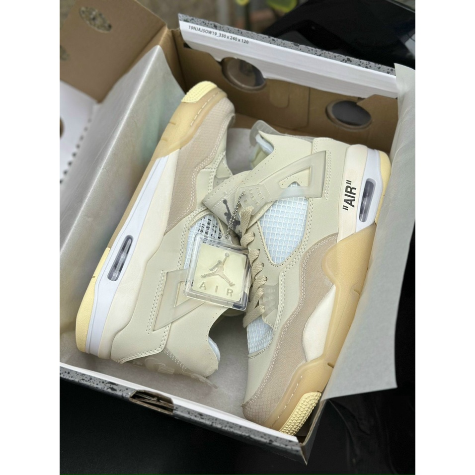 Giầy thể thao Sneaker Air Jordan 4 Retro Off-White Sail Hàng Cao Cấp