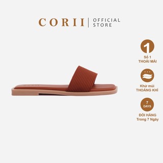 CORII - Dép Đế Bệt Quai Ngang Thời Trang và Thoải Mái Nhất - CR07S2 Nâu