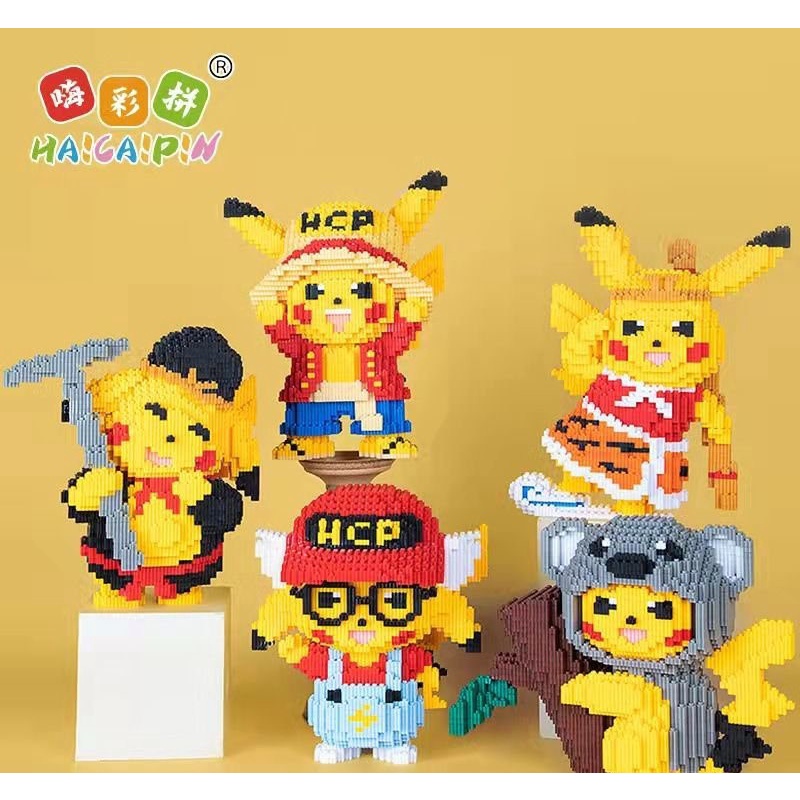 Các mẫu đồ chơi lắp ghép mô hình Pikachu cosplay đáng yêu trang trí phòng làm việc