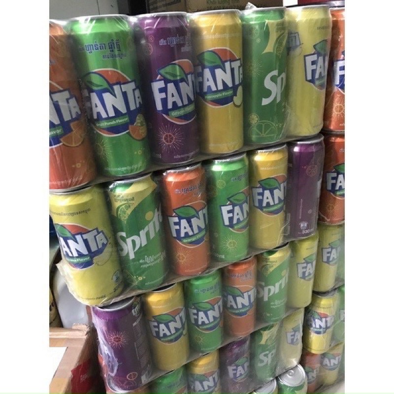Thùng 24 Lon Nước Ngọt Có Ga Coca Pepsi Fanta Sprite Nhiều Loại