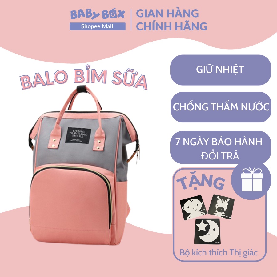 Balo bỉm sữa giữ nhiệt bình sữa cho bé kiểu Hàn Quốc phân phối chính hãng BabyBox